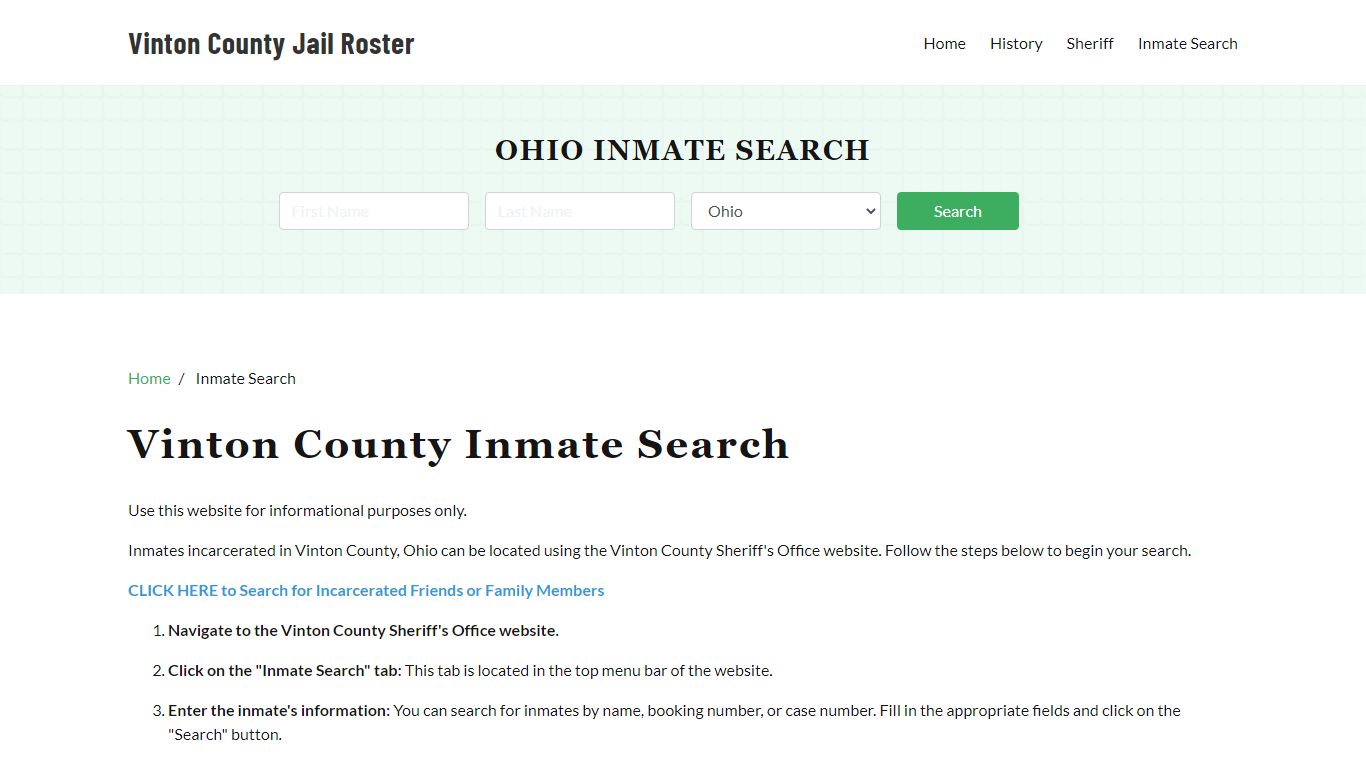 Vinton County, OH Detainee Lookup